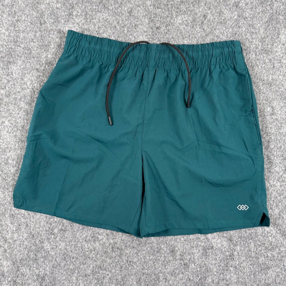 LEG3ND Shorts Medium Teal Polyester Spandex Athletic Gym Pockets Drawstring Mens